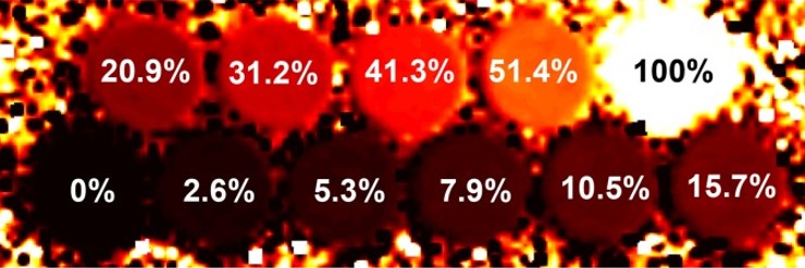 Quantitative MR fat phantom with measured PDFF values